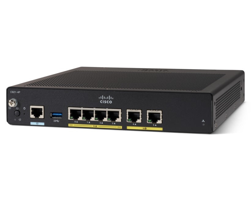 Cisco C927-4P – Enterprise-Router, DSL, 4x LAN (GbE), Schwarz