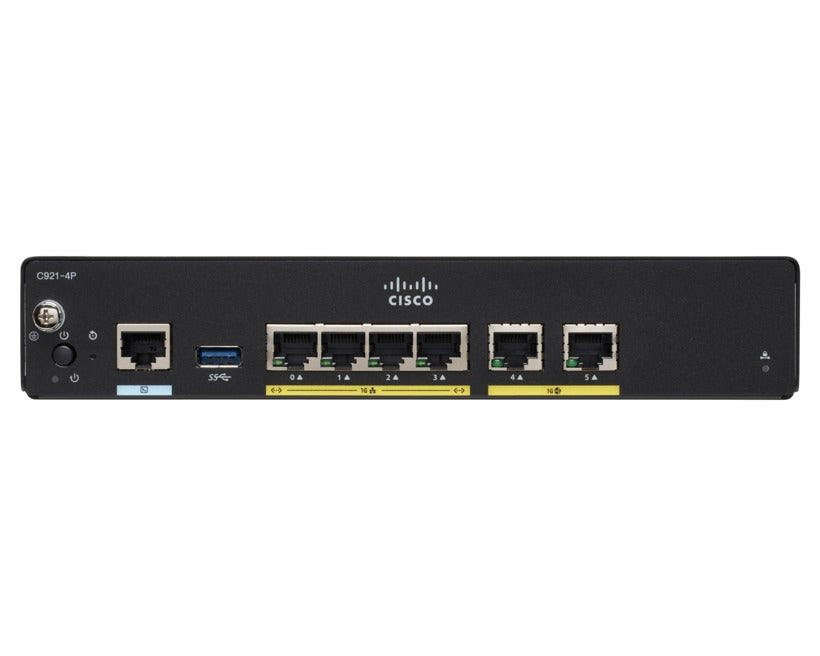 Cisco C927-4P – Enterprise-Router, DSL, 4x LAN (GbE), Schwarz