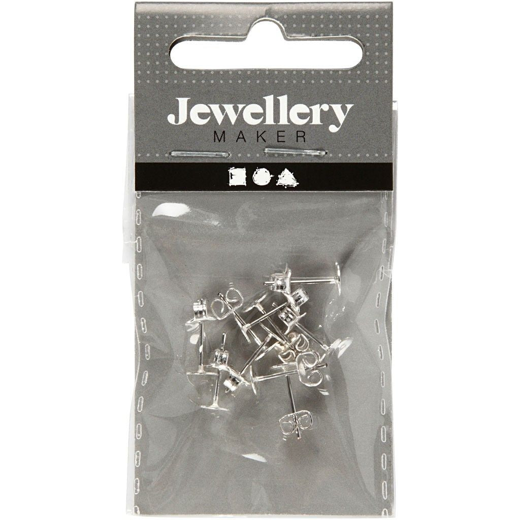 Creativ Company Ohrring, Metall, Silber, Ø 5 mm, Set à 10