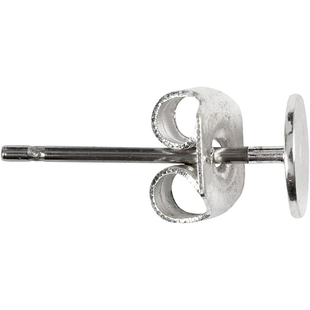 Creativ Company Ohrring, Metall, Silber, Ø 5 mm, Set à 10