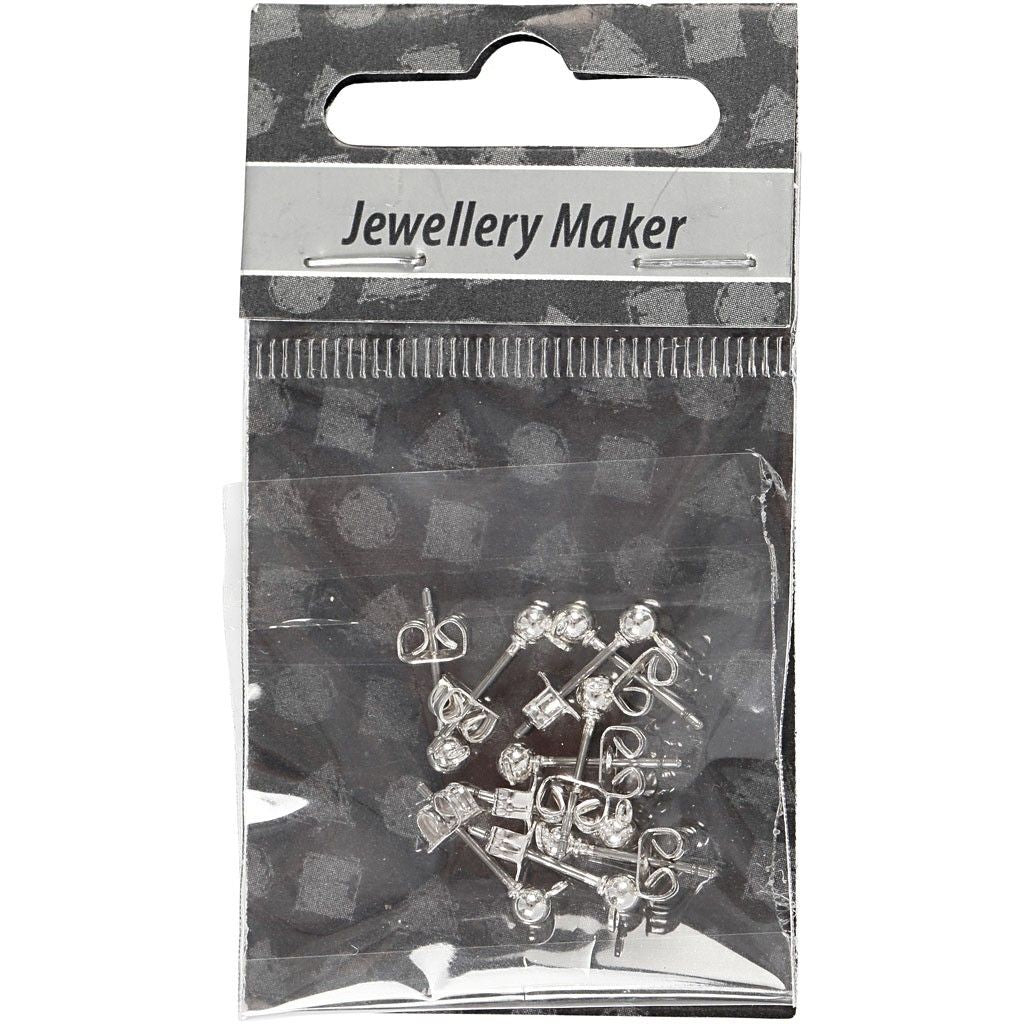 Creativ Company Ohrring, Metall, Silber, 10 Stk., Art.-Nr. 603100