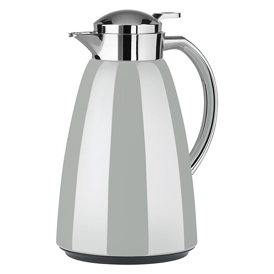 EMSA Thermoskanne CAMPO – 1 l, Ø 15,2 cm, Edelstahl 18/10/Glas, Grau, Schraubverschluss, vakuumisoliert