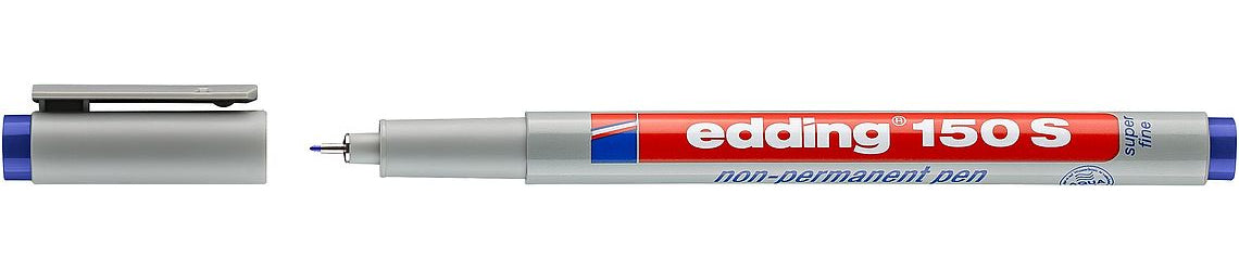 Edding Non-Permanent-Marker 150 S – superfein 0,3 mm – blau – feucht abwischbar