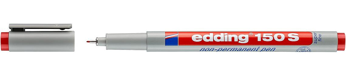 Edding Non-Permanent-Marker 150 S – superfein 0,3 mm – rot – feucht abwischbar