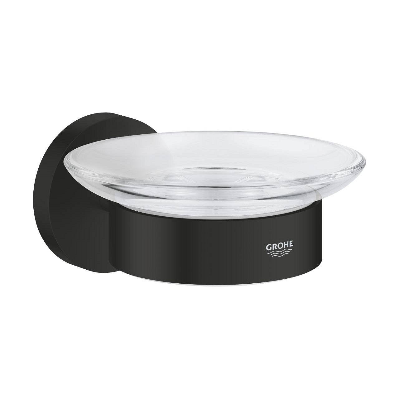 GROHE Seifenhalter (Wand) Start – Glas, Wandmontiert, 6×12,5×5,8 cm, Schwarz/Transparent
