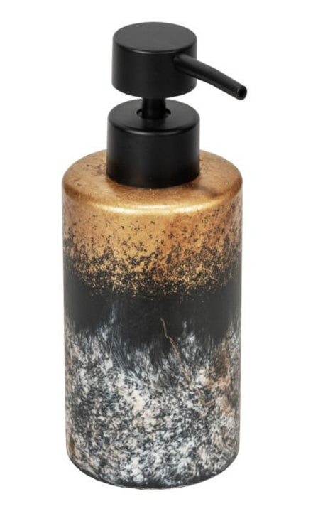 Wenko Lacona Seifenspender – Beton, Schwarz/Gold/Grau, 100 ml