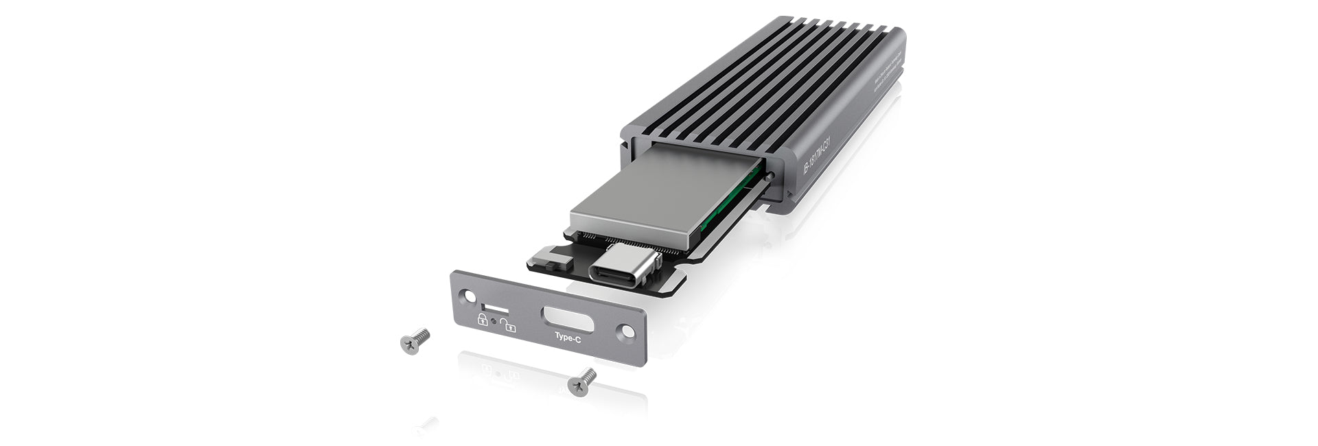 ICY BOX IB-1817M-C31 Schutzbox für M.2 2230/2242/2260/2280, USB 3.2 Gen 2 (10 Gbit/s) – für M.2 NVMe (M-Key)