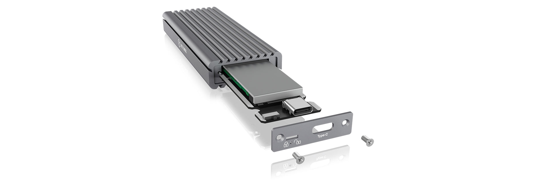 ICY BOX IB-1817M-C31 Schutzbox für M.2 2230/2242/2260/2280, USB 3.2 Gen 2 (10 Gbit/s) – für M.2 NVMe (M-Key)
