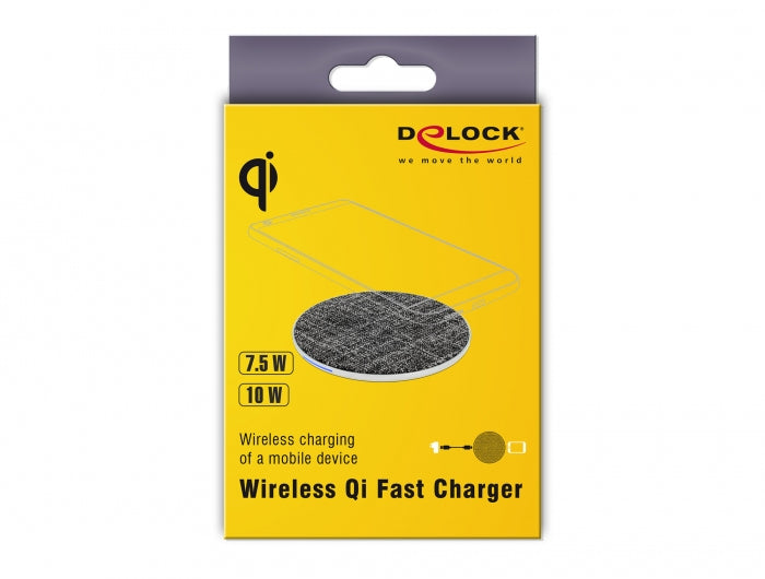 DeLOCK 65919 Ladegerät – 7,5/10 W, 1× USB-C, Qi, Kabellos (1 m Kabel) – für Qi-kompatible Smartphones