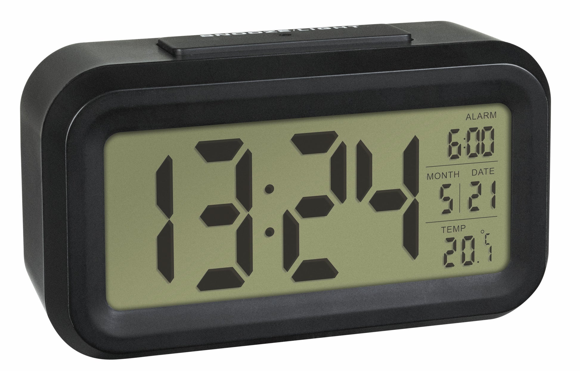 TFA-Dostmann TFA Dostmann LUMIO – Digitalwecker, Schlummerfunktion, Thermometer, 13,8 × 7,9 × 4,8 cm, Schwarz