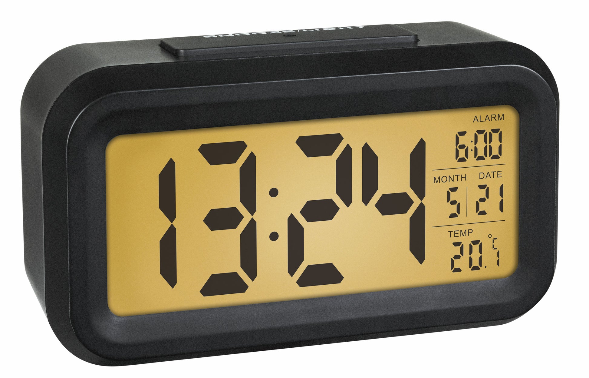 TFA-Dostmann TFA Dostmann LUMIO – Digitalwecker, Schlummerfunktion, Thermometer, 13,8 × 7,9 × 4,8 cm, Schwarz