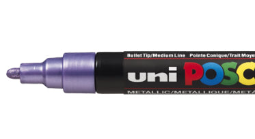 Uni-Ball POSCA Kreativ-/Pigmentmarker – Rundspitze 1,8–2,5 mm, Metallic Violett, Deckend – Für Viele Oberflächen