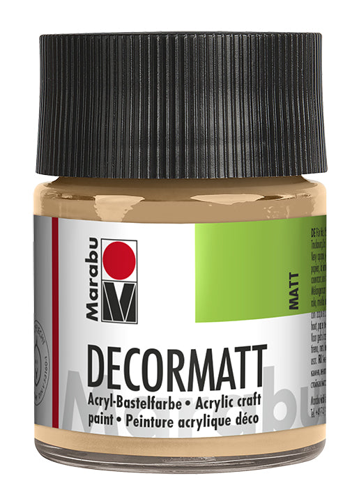 Marabu Decormatt – Acrylfarbe – Hautfarbe, Samtmatt, 50 ml, für Holz, Glas & Metall