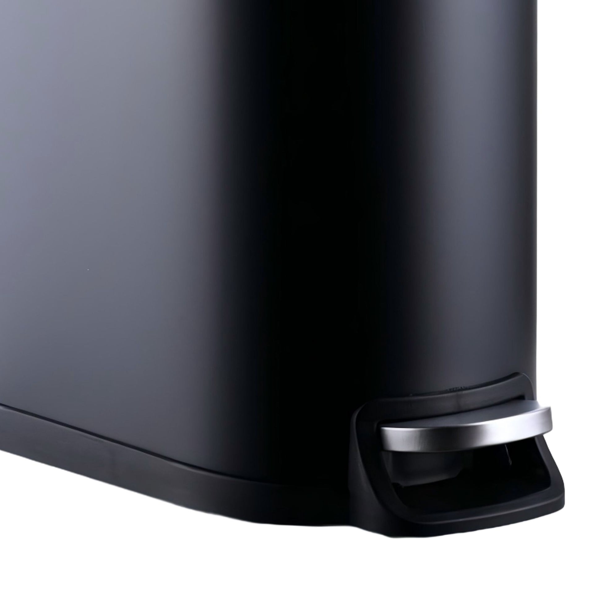 Relaxdays Treteimer – 10 l – Eisen, rechteckig – schwarz – Soft-Close, mit Innenkübel