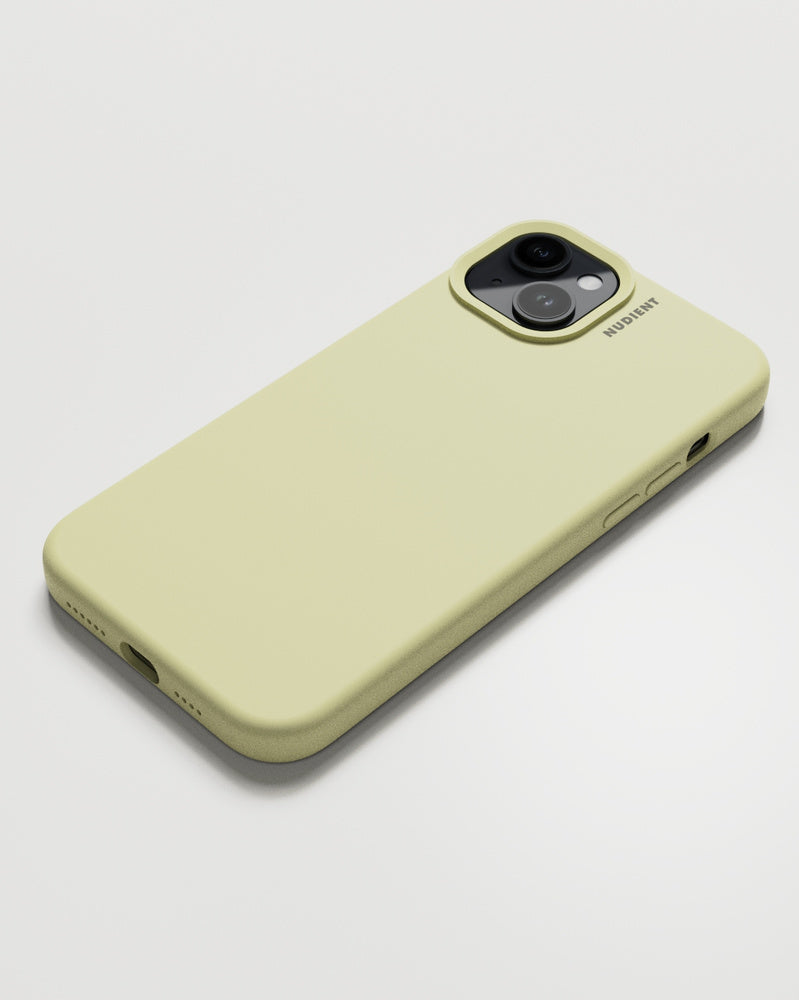 NUDIENT Base Case – Rückcover – für Apple iPhone 15 Plus – Silikon, Blassgelb