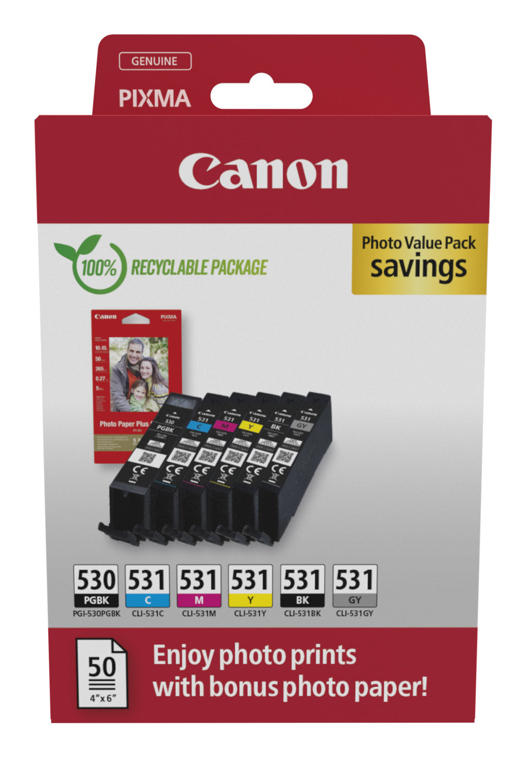 Canon Tintenpatronen-Multipack PG-CL530/1 – für PIXMA TS8750, TS8751