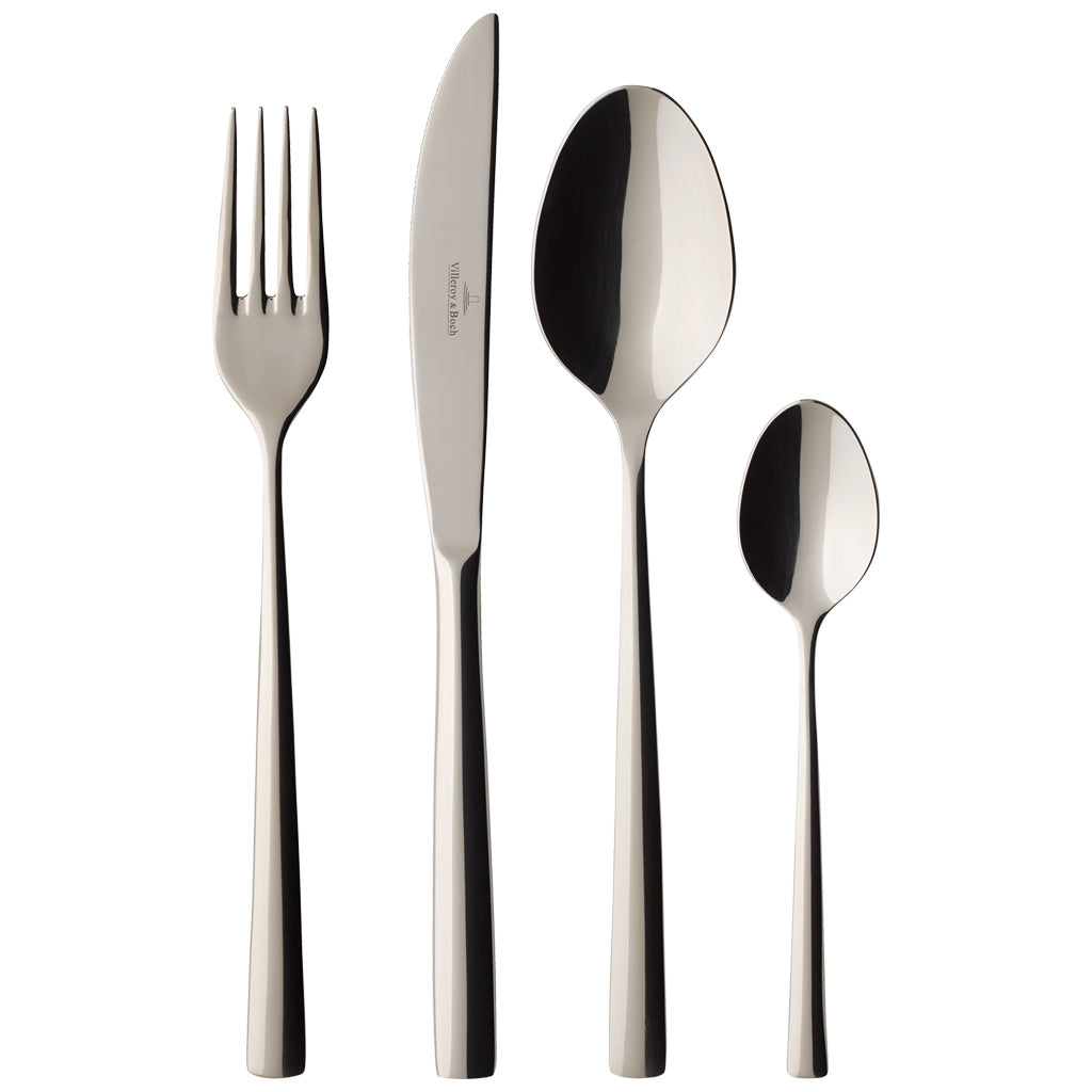 Villeroy & Boch Piemont Tafelbesteck – 4-teilig, 23 cm, Edelstahl, spülmaschinenfest