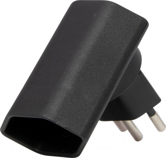 Brennenstuhl Winkeladapter T12 zu T13 – Flachstecker, 230 V, 10 A, drehbar 300° – Schwarz