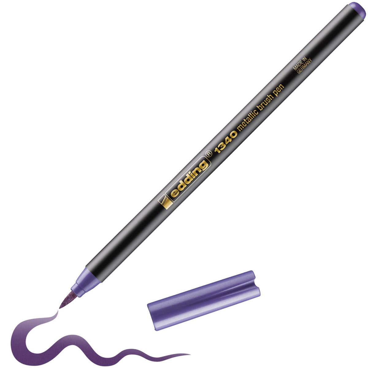 Edding 1340 Brush Pen Metallic – Pinselspitze, 1–3 mm, wasserbasiert, violett metallic