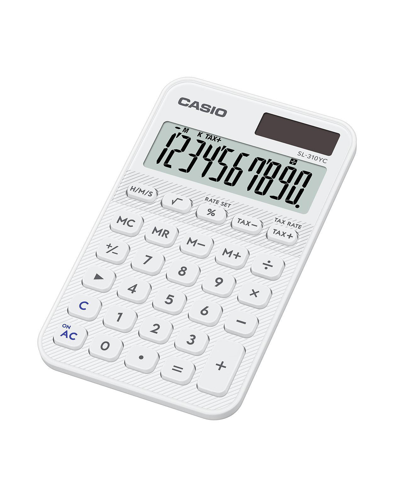 Casio Taschenrechner SL-310YC – 10-stellig – Solar/Batterie – Weiss