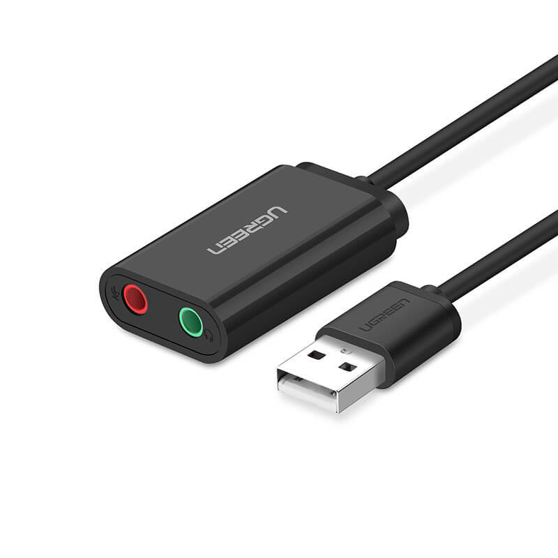 Ugreen 30724 USB-Soundadapter – 2,0 Kanäle, Kopfhörer & Mikrofon, 0,15 m, USB 2.0, für Windows/Mac/Linux/PS4