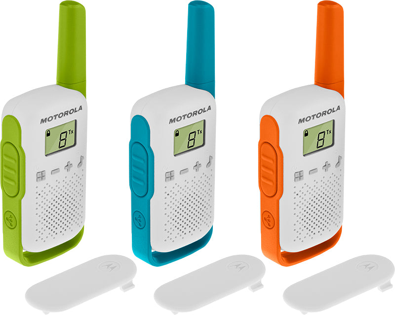 Motorola T42 – Funkzubehör, PMR, 16 Kanäle, Reichweite 4 km, Blau, Grün, Orange, Weiss