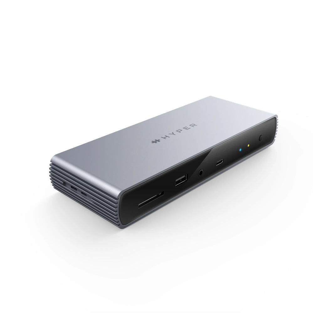 HYPER HDTB4D Dockingstation – Thunderbolt 4, 1× DP, 1× HDMI, 4× USB-A, 3× USB-C, 96 W PD, für Windows/Mac