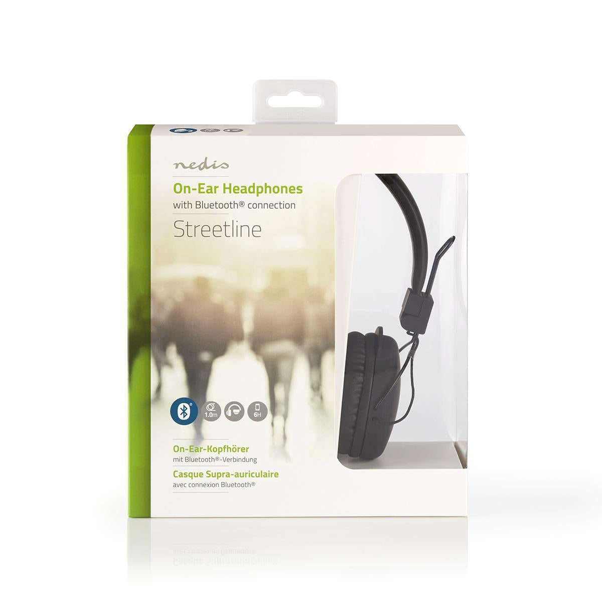 Nedis On-Ear Kopfhörer – Stereo, Kabel + BT, Schwarz, BT 4.2