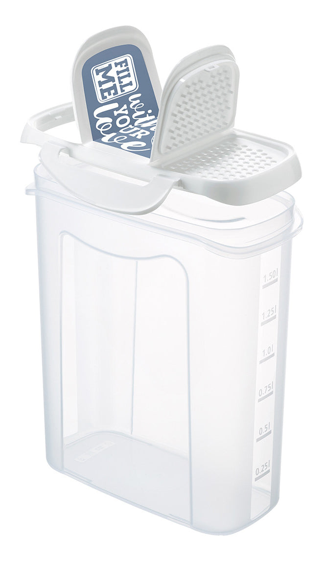 Rotho Vorratsdose 1,5 l, 9,8 × 16,9 × 20,2 cm, Polypropylen (PP), transparent/blau