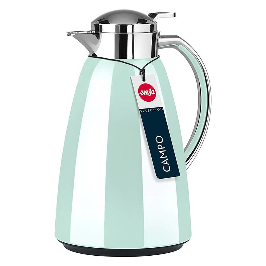 EMSA Thermoskanne CAMPO – 1 l, Ø 15,2 cm, H 25,0 cm, Edelstahl 18/10, vakuumisoliert, auslaufsicher