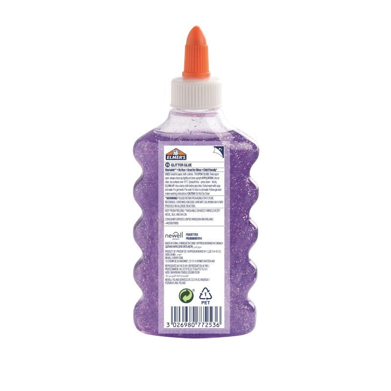Elmer's Glitzerkleber – Violett – 177 ml – Auswaschbar, Geruchsarm – Für Basteln
