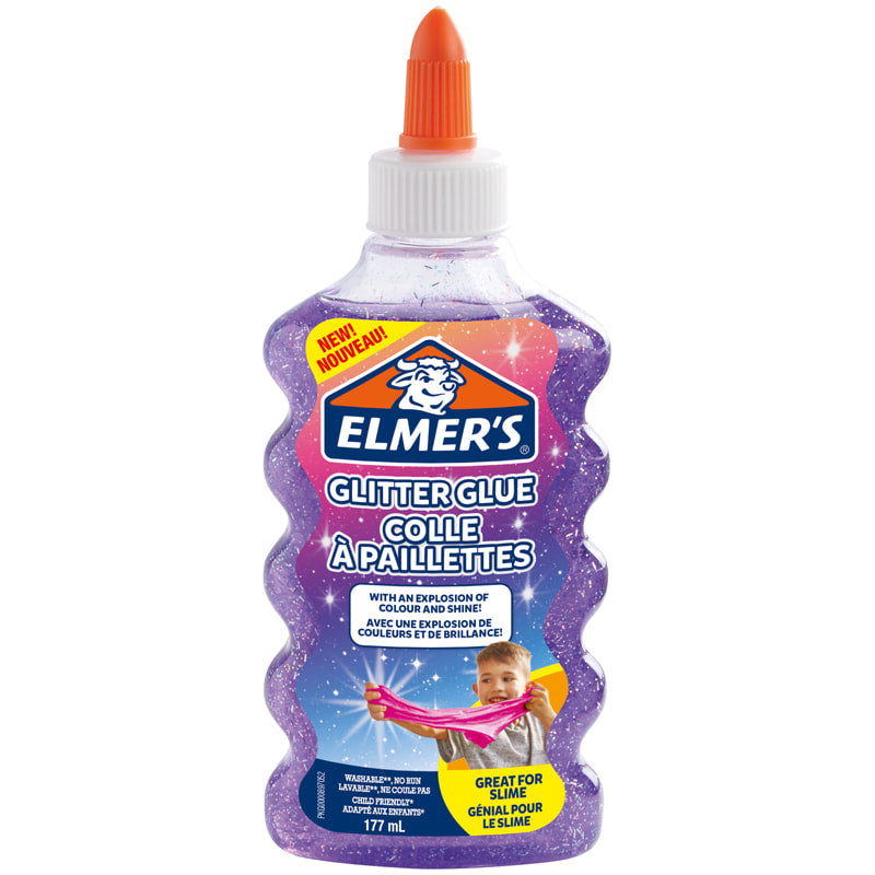 Elmer's Glitzerkleber – Violett – 177 ml – Auswaschbar, Geruchsarm – Für Basteln