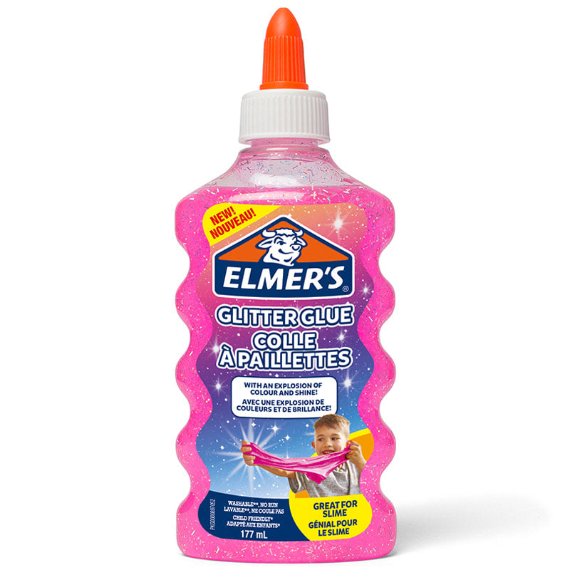 Elmer's Glitzerkleber – Pink – 177 ml – Auswaschbar, Geruchsarm – Für Basteln