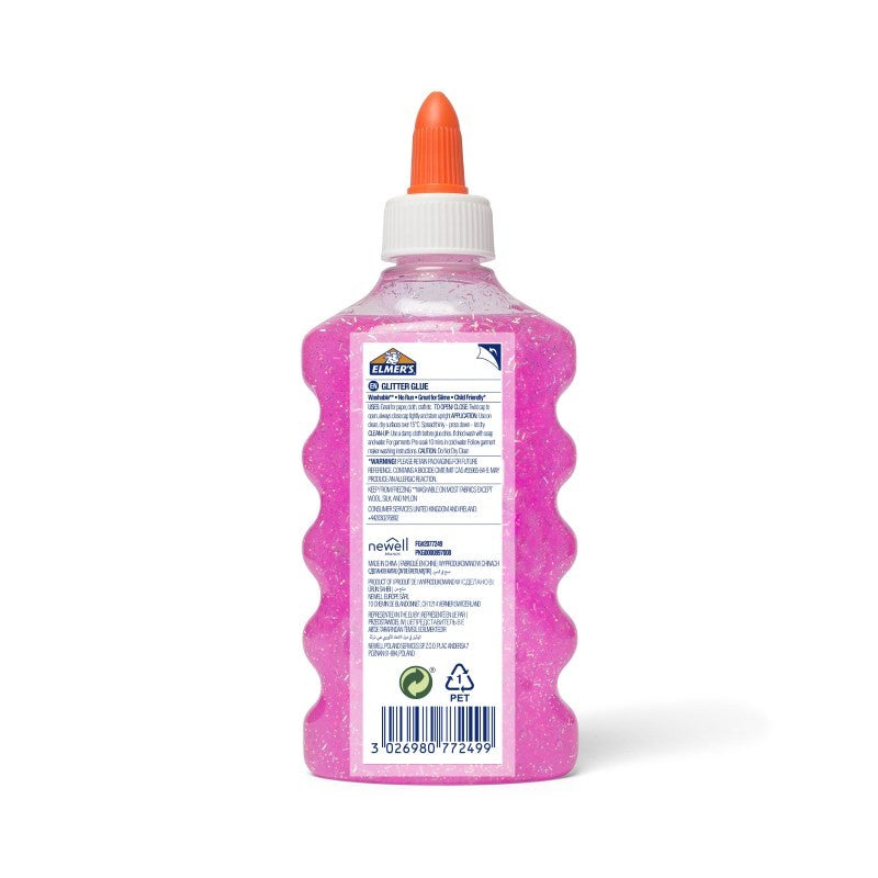 Elmer's Glitzerkleber – Pink – 177 ml – Auswaschbar, Geruchsarm – Für Basteln