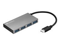 Sandberg USB-Hub – USB-C, 4× USB-A, für Windows/Mac