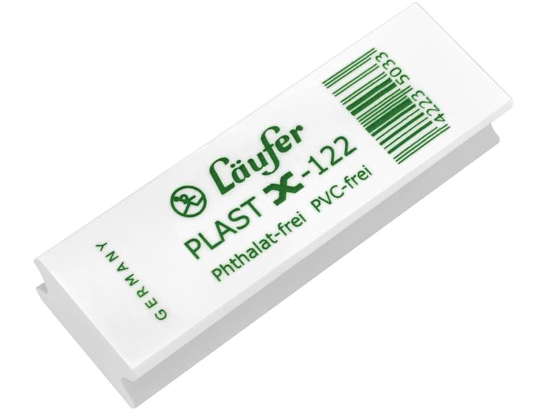 Laufer Läufer Radiergummi Plast X-122 – für Blei- & Farbstifte, PVC- & phthalatfrei, 63 × 20 × 10 mm, 1 Stk.