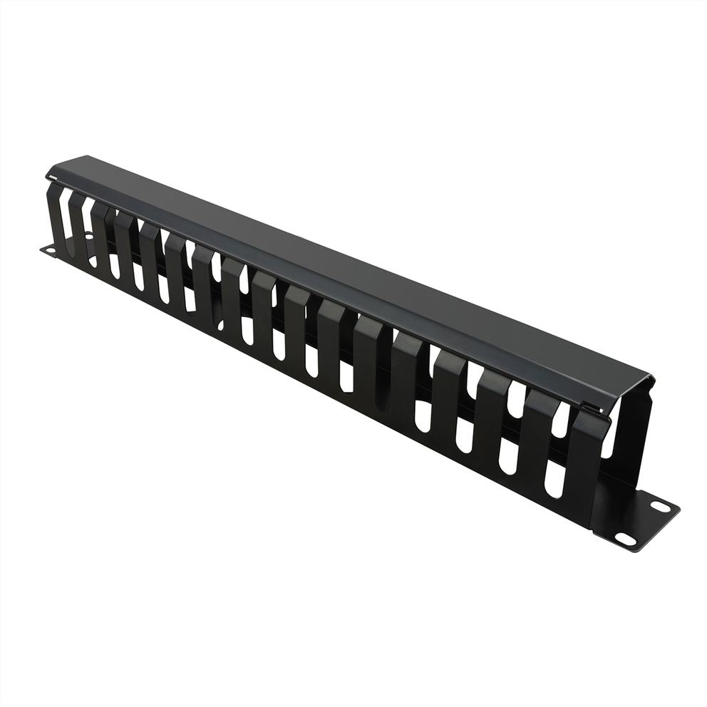 VALUE 19" Kabelführung – 1U, Rangierkanal 40×60 mm, 500 mm Tiefe, Schwarz
