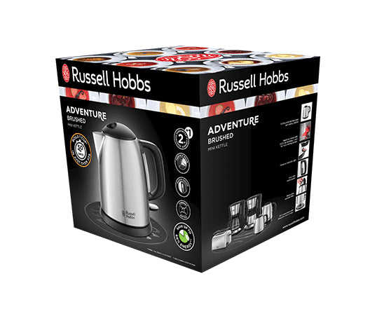 Russell Hobbs Wasserkocher – 1 l, Edelstahl, Schwarz, 24991-70