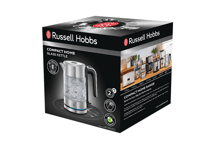 Russell Hobbs Wasserkocher – 0,8 l, Glas/Edelstahl, 24191-70