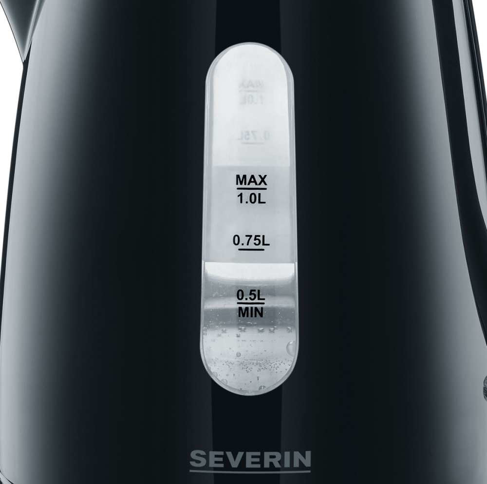 Severin Wasserkocher – 1 l, Kunststoff, Schwarz, WK3410