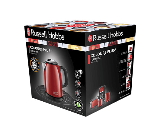 Russell Hobbs Wasserkocher – 1 l, Edelstahl, Rot, 24992-70