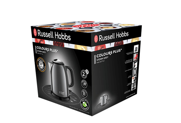 Russell Hobbs Wasserkocher – 1 l, Edelstahl, Schwarz, 24993-70