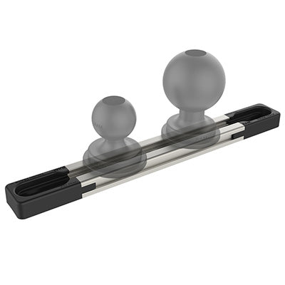 RAM Mounts RAM-TRACK-EXA-5 – Montagezubehör (Aluminium/Komposit-Schiene 5"), inkl. Endkappen, Schwarz/Silber