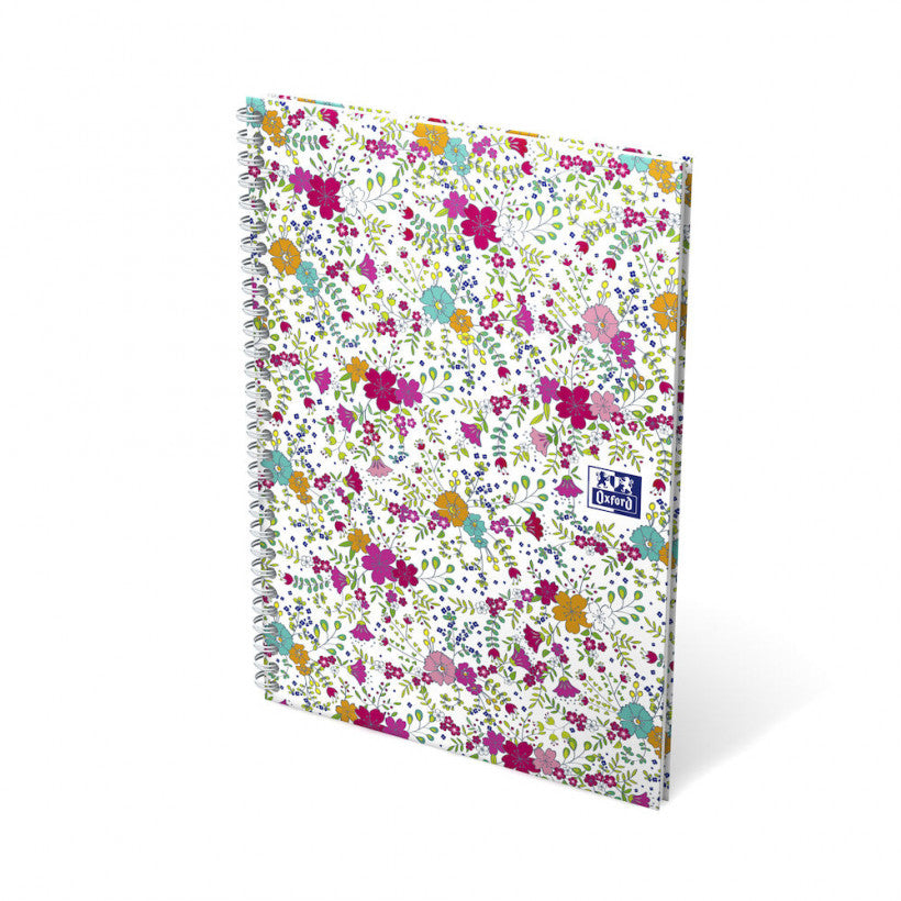 Oxford Collegeblock, Spiralbindung, Softcover, 60 Blatt, perforiert, 90 g/m² – floral, für SCRIBZEE App