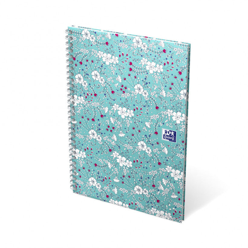 Oxford Collegeblock, Spiralbindung, Softcover, 60 Blatt, perforiert, 90 g/m² – floral, für SCRIBZEE App