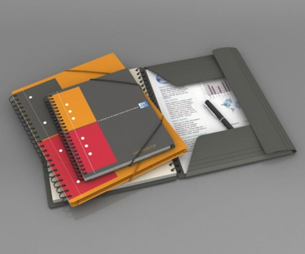 Oxford Collegeblock, Spiralbindung, 80 Blatt, 10-fach gelocht, perforiert, 80 g/m² – Grau, für SCRIBZEE App