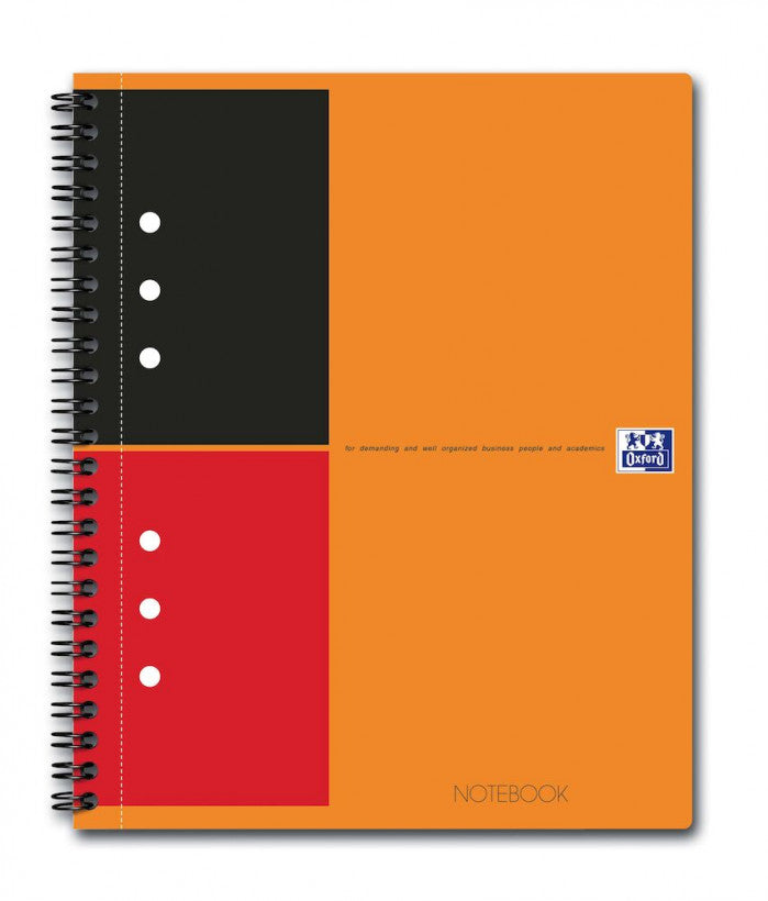 Oxford Spiralbuch, liniert, Spiralbindung, 160 Seiten, mikroperforiert, 80 g/m² – Orange, für SCRIBZEE App