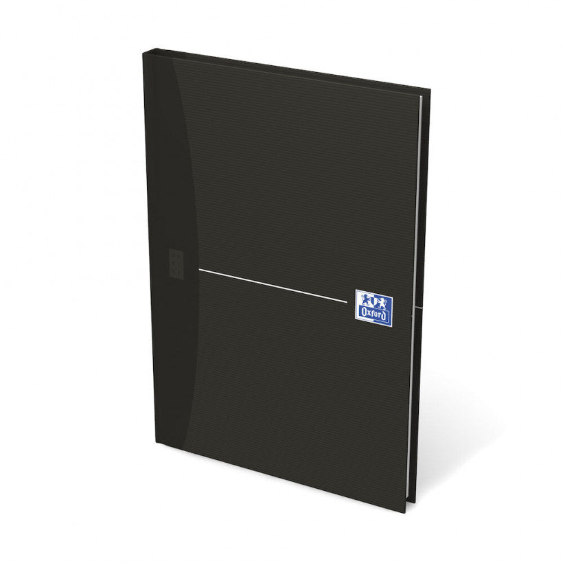 Oxford Notizbuch A5, kariert, Fadenheftung, Karton, 192 Seiten, 90 g/m² – schwarz