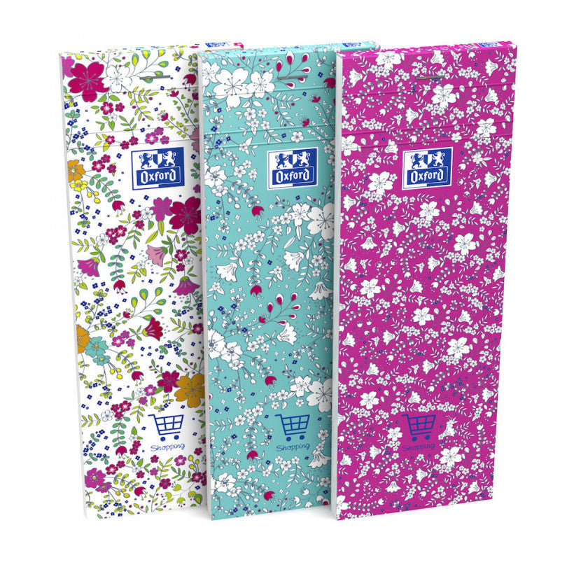 Oxford Notizblock ForMe Floral, 74 × 210 mm, liniert, geheftet, 80 Blatt, perforiert – mehrfarbig