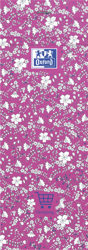 Oxford Notizblock ForMe Floral, 74 × 210 mm, liniert, geheftet, 80 Blatt, perforiert – mehrfarbig
